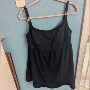 Sirena 11   Swim Black Floral Tank Top